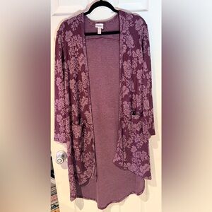 Knox Rose Plum Floral Cardigan Duster